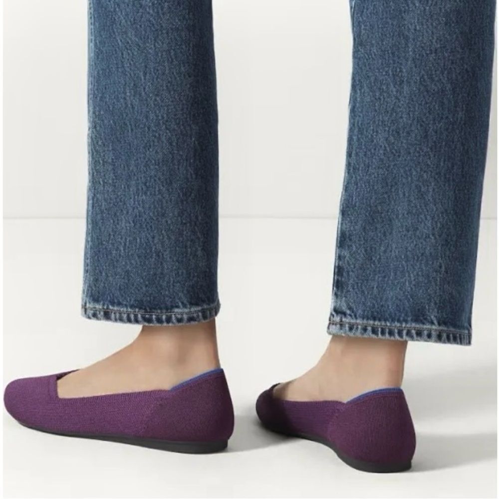 Rothy’s The Flat Round Toe – Wine Burgundy Purple Knit Ballet Flats, Size 7.5